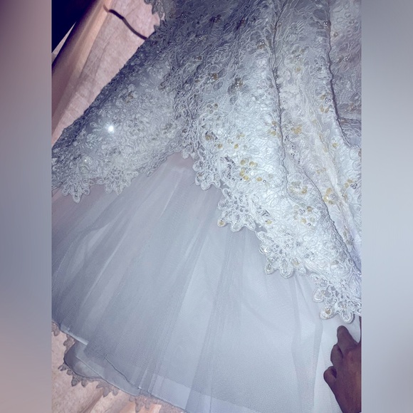 “Michaelangelo” Davids Bridal Strapless Lace Wedding Gown. - Picture 2 of 6